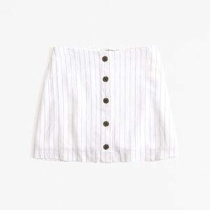 Abercrombie White Striped Button-Front Skirt​​​